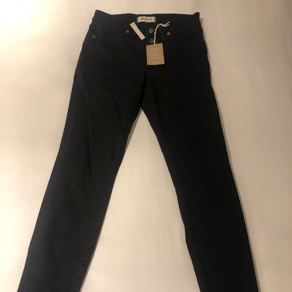 Madewell 9” Black Skinny Jeans, Berkeley Wash